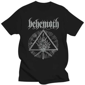 Herr t-shirts behemoth furor divinus t-shirt män kvinnor ny bomullste skjorta outfit avslappnad svart vit sommar o-hals mode t shirt eu storlek storlek