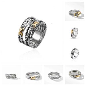 Gold Ring Silver Ring Designer Ring for Woman Gift Ny dubbelsidig roterande motiv Ring snidad blomma kärleksring med skruv rostfritt stål zirkon tillbehör 0