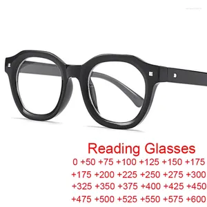サングラスビンテージブラックラウンドビッグフレームリーディングメガネファッション女性男性青色光ブロックコンピュータ女性ライスネイル眼鏡