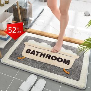 Söt badrumsmatta Superabsorberande golv Nonslip Bath Rug Imitation Cashmere Doormat Bathtub Sidomatta Entré Dörrmattor 240122