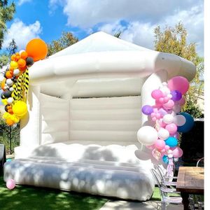 Casa inflável do salto do pvc branco 10ft salto bouncy castelo para o aniversário do aluguel do casamento da festa 240127