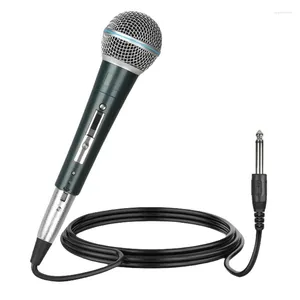 Mikrofoner 6.5mm Plug Handheld Wired Microphone Dynamic för ljudkort Live Streaming Device Home Karaoke Stage Mixer 3,5 mm