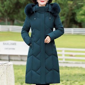 Women's Trench Coats Winter Jacket For Women Overcoat Hooded Fur Collar 2024 Thick Warm Long Parka High Quality Middle-aged Padded Coat