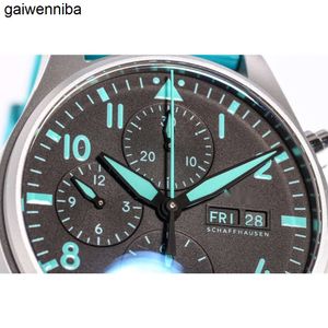 Iwcity męskie zegarek luksusowe zegarki Menwatch Big Pilot Watches Wysokiej jakości automatyczne mechaniczne uhren super świetliste data stróża skórzany pasek Montre Pilot Luxe Qo8x