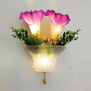 Настенные светильники TEMAR, современные цветочные романтические пасторальные декоративные светильники для гостиной, коридора, кровати, украшения, светильник