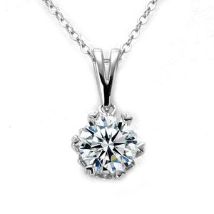 Łańcuchy d Colour vvs1 moissanite Naszyjnik 925 SREBRIN SREBRIU 1 0CT okrągły genialny Diamonds Solitaire wisiorek dla kobiet biżuteria 192c