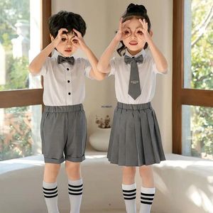 Set di abbigliamento per ragazzi ragazze in stile inglese uniformi scolastiche per bambini abiti per bambini bel vestito pografo per bambini in costume di laurea