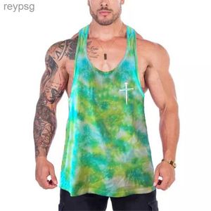 Herrtankstoppar kamouflage herrar kroppsbyggande tank tops y back gymträning fitness singlets sommarmask snabb torr ärmlös skjorta som kör väst yq240131