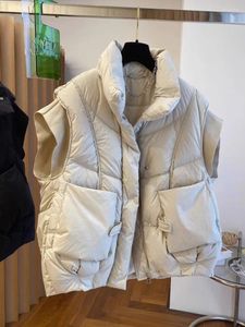 Kvinnors västar quiltade bomullsfalta två down rockar stativ halsjackor Autumn Winter Black Parkas Casual 2024 Vest for Women Chaleco Mujer Top