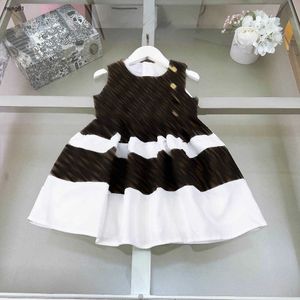 Brand Baby Spirt Summer Spling Design Girl Dress Rozmiar 110-160 Designer Designer Ubrania Złote Buttons Dziecko sukienka Jan20
