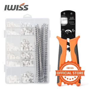 Tang Iwiss IWS3220M CRIMPER PLATER 0,030,52mm² 3220AWG Micro Connector Ratecheting Crimping Tool Set 1470 st pH2,0mm terminalpaket