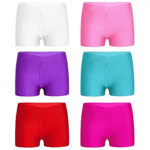 Shorts Kids Girls Ballet Dance Bottoms Summer Stretchy V-Front midjeband Yoga Sportbyxor för gymnastiska träningsdansdräkt