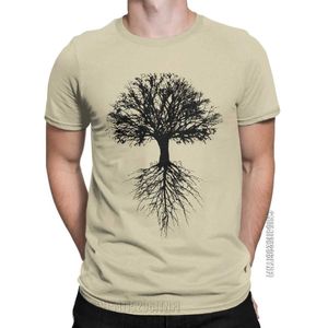 T-shirty męskie niesamowite drzewo życia T-shirt mężczyzn o szyi bawełna T koszule natura Klasyczna koszulka z krótkim rękawem