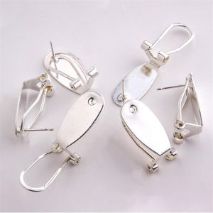 Taidian Silber Fingernagel Ohrring Pfosten für einheimische Frauen Perlenarbeit Ohrring Schmuckherstellung 50 Stück Lot12151