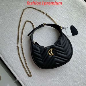 Top Luxury Designer Loop Bag Croissant Bags Shoulder Hobo Purse Cosmetic Half-moon Baguette Underarm Handbag Crossbody Metal Chain Collection