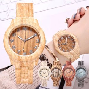 2020 Fashion Casual Wood Women Watches Dress Wristwatch For Women Montre Femme Lady Quartz Watch Relogio Feminino1215U