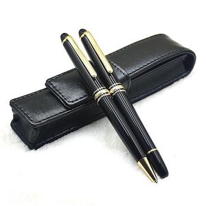 Ballpoint Pens Wholesale Luxury Monte Msk-163 Black Resin Rollerball Pen High Quality School Office Writing Fountain With Serial Num Dhssu