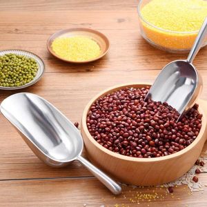 Coffee Scoops 1pcs Aluminum Alloy Bar Candy Scoop Shovel Round Pub Home Ice Cubes Spice Flour Nut Spoon