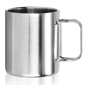 Mugs Stainless Steel Coffee Mug - 350 Ml Drinking Cup With Folding Handle Insulating