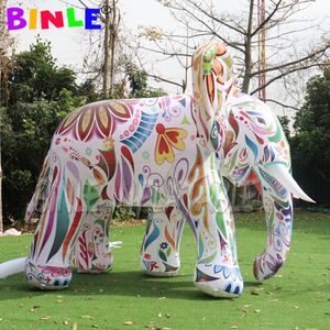 wholesale custom made LED inflatable elephant airblowing style outdoor decoration colorful giant large animal balloon for advertising 001