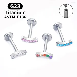 Ohrstecker G23 Titan Bunter Zirkon Gepflastert Piercing 16G Labret Lippenring Ohr Tragus Knorpel Helix Daith Schmuck