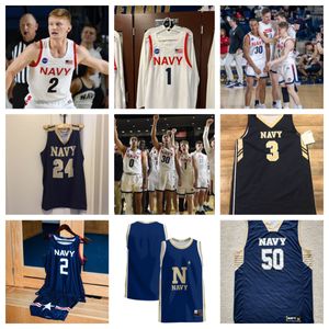 Navy Midshipmen Men's Custom Basketball Jersey #17 Jack Medalie 20 Boston Bonifay #21 Jor Dan Pennick #22 Mac Mac Donald #23 Chandler Schmidt #24 Julian Gabbidon