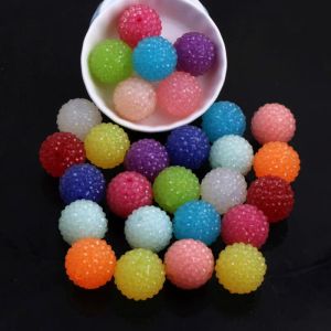 Beads OYKZA Chunky Resin Clear Jelly Rhinestone Ball Bubble Beads for Kids Girls Fashion Jewelry Beaded Necklace Making 20mm 100pcs