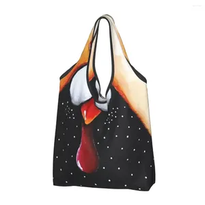 Borse per la spesa Borsa a tracolla casual da donna con faccia di pollo divertente Borsa a tracolla di grande capacità Borsa pieghevole portatile