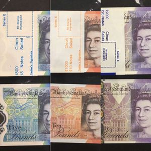 Prop Money Toys UK Funts GBP British 10 20 50 Pamiętne fałszywe notatki zabawka dla dzieci Prezenty świąteczne lub film wideo2262qskgydbzwv8