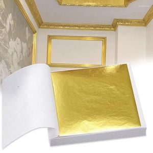 Artes e ofícios 100 pçs arte artesanato design folhas de papel prático puro brilhante folha de ouro para dourar diy festa decoração scrapbooking