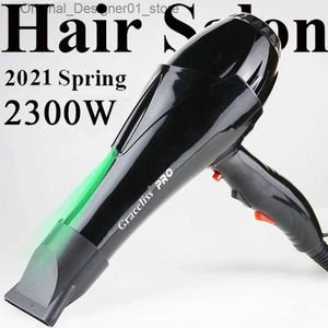 Secadores de cabelo para cabeleireiro e salão de cabeleireiro fio longo plugue da ue real 2300w potência profissional secador de cabelo secador de cabelo q240131