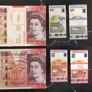 Prop Money Toys UK Euro Dollar Pounds GBP British 10 20 50 commemorativo falso Note giocattolo per bambini Regali di Natale o video film 10052096463OMEA4RD