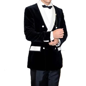Black Tuxedos Mens Suit For Wedding Prom Dresses Groom Wear Businrss Dinner Party Suit Two Piece Mans Suragjacketpants 240123