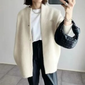 Sembra Slim Design Sense Nicchia Cappotto di lana sciolto Donna Cappotto in maglia super morbida a sette colori Spot 240122