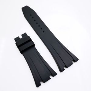 27mm 18mm Black Rbber Clasp Strap Watch Band For Royal Oak 39mm 41mm Model 15400 15300318G