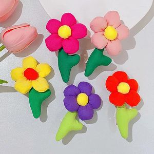 ヘアアクセサリー女の子のためのかわいい韓国の花クリップ