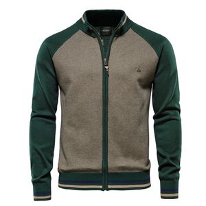 Aiopeson emendado cardigan masculino streetwear casual camisola de algodão de alta qualidade inverno moda marca cardigans para 240123