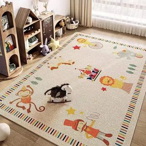 Cute Cartoon Hairy Nursery Play Mat For Children Circus Plush Bedroom Beside Rugs For Kids Room Fluffy Carpet For Living Room 240131