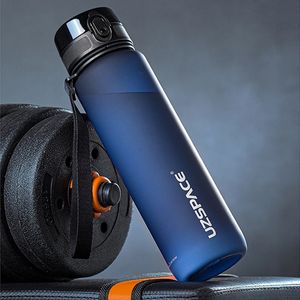 1000ml Large Capacity Water Bottle Portable Leakproof Shaker Frosted Plastic Drinkware Travel Camp Sports Direct Drinking 240130