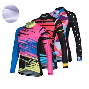 女性グラフィックス冬サイクリングジャケット2022サイクリングジャージーロパシクリスモサーマルフリース自転車Maillot Clothing291f