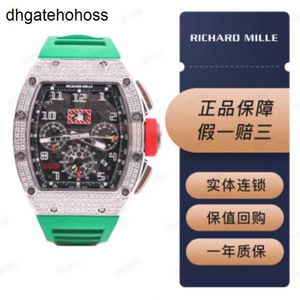 Richardmills Watch Swiss Automatic Mechanical Watches Richardmills Mens Series RM 011 Platinum Back Diamond Sports Machinery Hollow Fashion Casual T