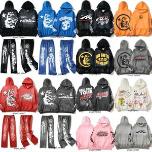 Designer Hellstar Sports Suit Hoodie Långärmad byxor Pullover Tracksuits Street Hip Hop Retro Alfabet Print High Street Personlig Hell Star Men Women Hoodies