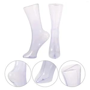 Decorative Plates 2 Pcs Socks Plastic Transparent Foot Mold Display Holder Mannequin Anklet Model Shoe Fake Men And Women