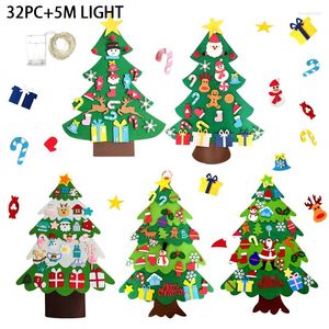 Christmas Decorations Kids DIY Felt Tree Merry For Home 2024 Ornaments Navidad Year Gifts Xmas