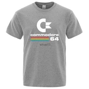 Herren T-Shirts Lose Männer T-Shirts Sommer Commodore 64 Print T-Shirt C64 SID Amiga Retro Cooles Design Street Kurzarm Top T-Shirt Baumwolle Kleidung