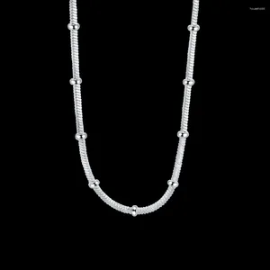 Hängen 45-60 cm 925 Sterling Silver Snake Chain Beautiful Bead Necklace For Women Luxury Fashion Party Wedding Jewets Gifts