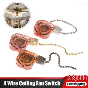 Smart Home Control 3 Speed ​​Pull Chain Brass 4 -przewodowy wentylator sufitowy Przełącznik wentylatora