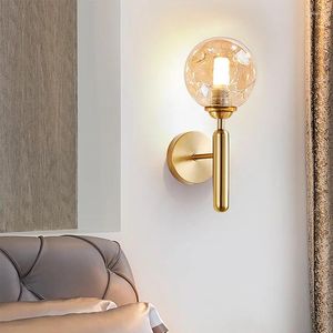 Duvar lambası Modern yumru Nordic Cam Top Led Işıklar Yatak Odası Banyo Aynası Merdiven Koridoru Aydınlatma Armatürleri