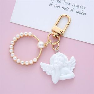 Party Favor 10st Baby Shower Dopning Heart Angel Keychain Girl Boy Baptism Gift Sweet Giveaway Souvenir199K