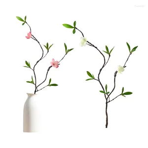 Decorative Flowers 1PC High Artificial Peach Blossom Single Tree Branch Simulation Floral Fake Silk Home Garden Decoration Supplies